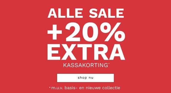 20% extra kassa korting op alle sale