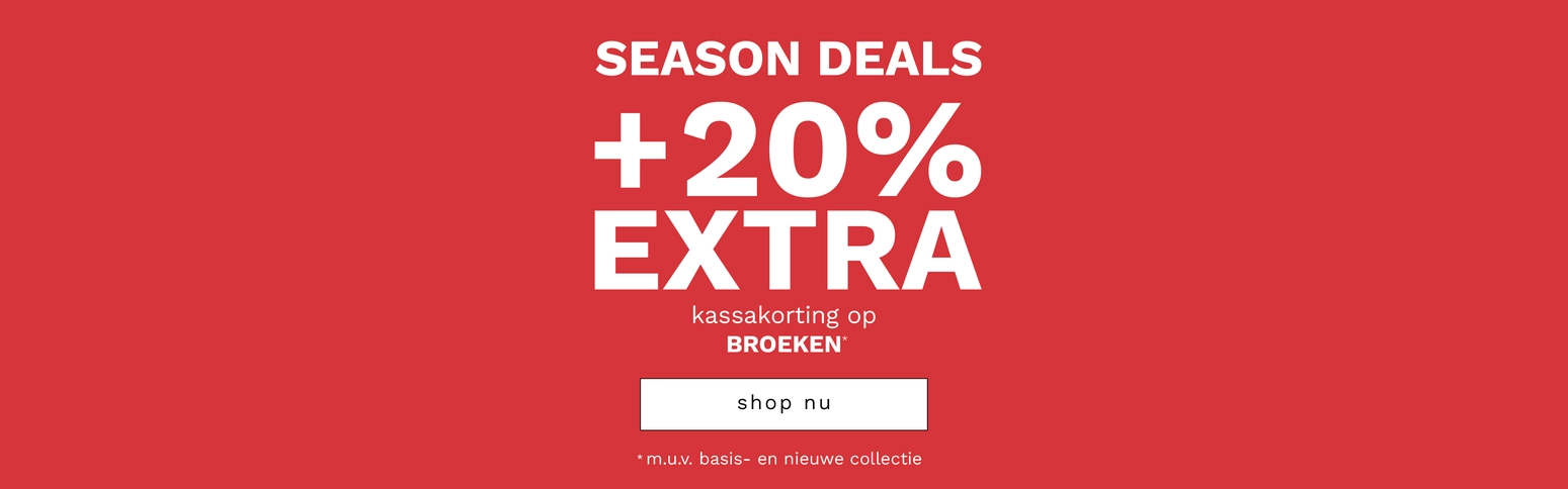 20% korting op broeken
