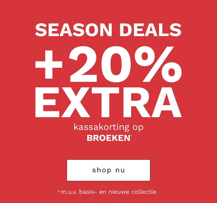 20% korting op broeken