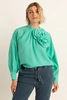 Blouse met bloemapplicatie