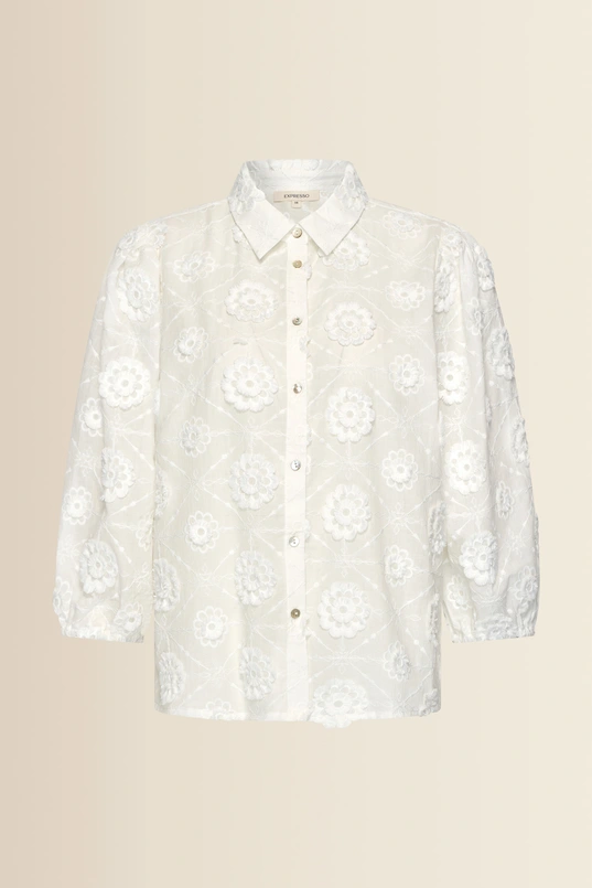 Blouse met bloemapplicaties