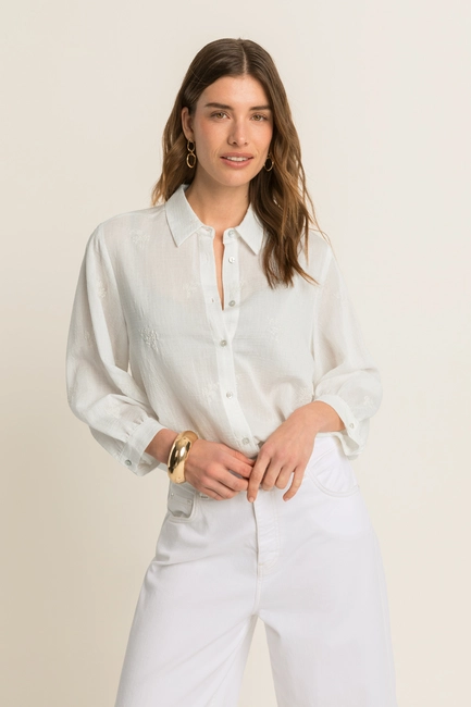 Blouse met geborduurde details