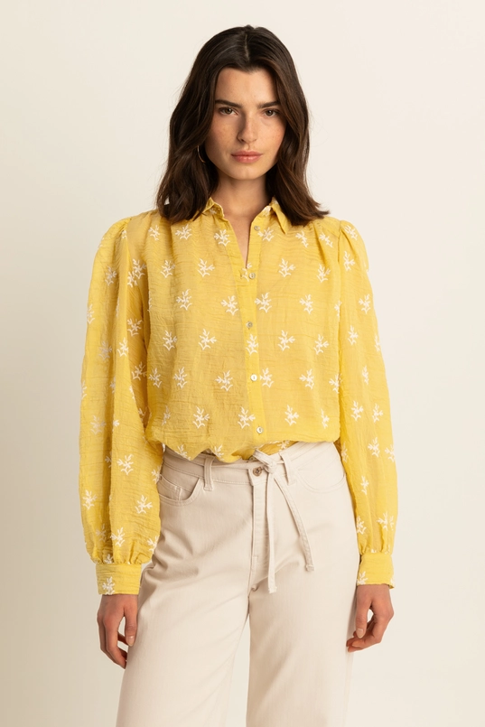Blouse met geborduurde details