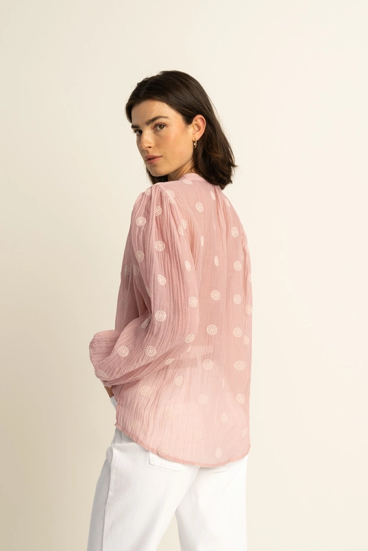 Blouse met geborduurde details