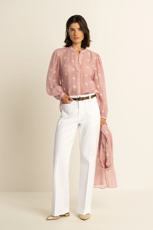 Blouse met geborduurde details