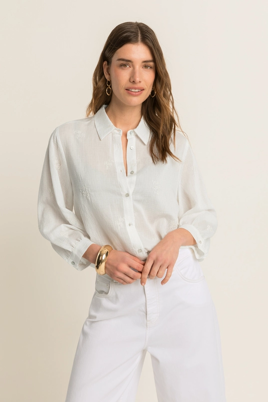 Blouse met geborduurde details