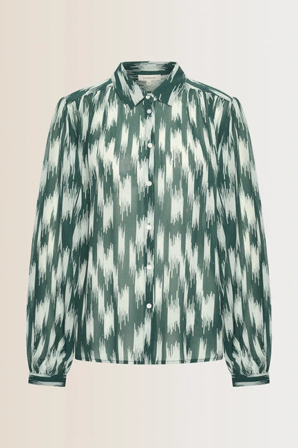 Blouse met ikatprint