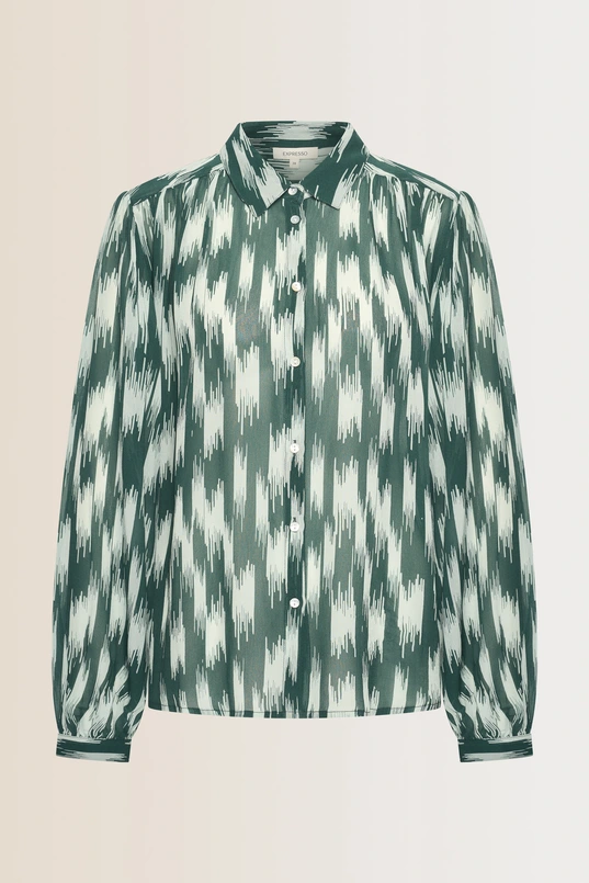 Blouse met ikatprint