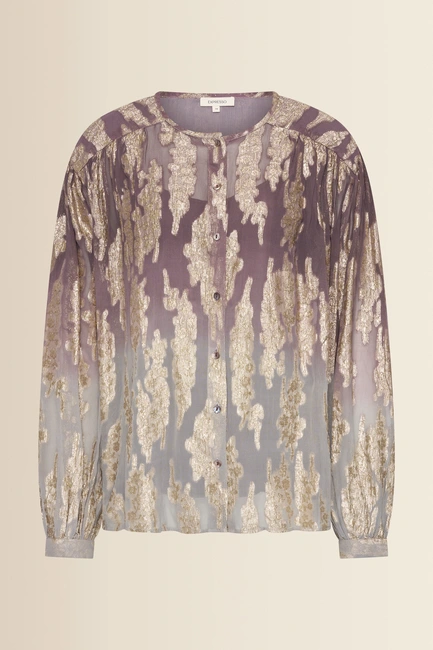 Blouse met metallic print