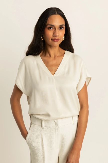 Blouse met V-hals