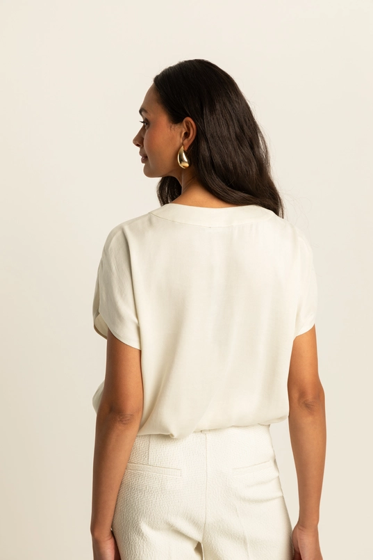 Blouse met V-hals
