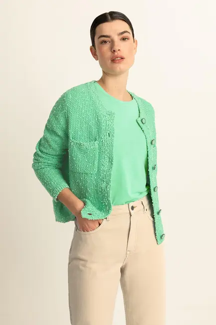 Boxy bouclé cardigan