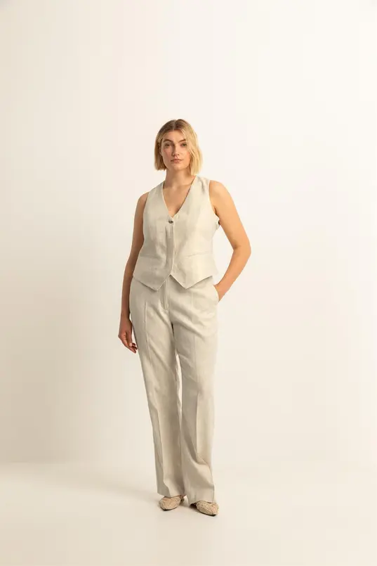 Broek in linnenmix