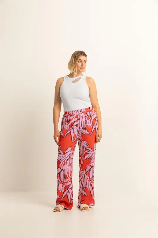 Broek met bloemprint