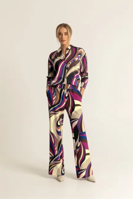 Broek multicolour print