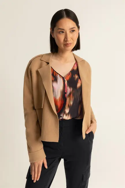 Cardigan in trenchcoat stijl
