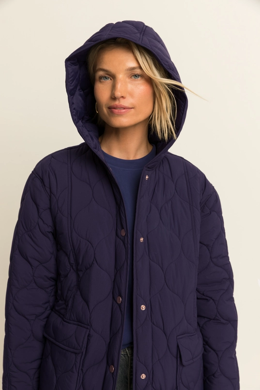 Coat woven puffer