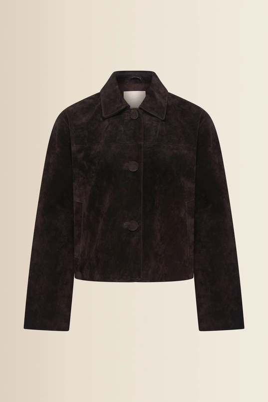 Coat woven suede short