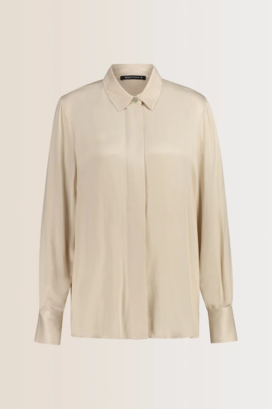 Cupro blouse met klassieke kraag