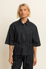 Denim blouse met ceintuur