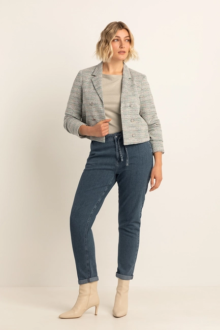Denim chino broek