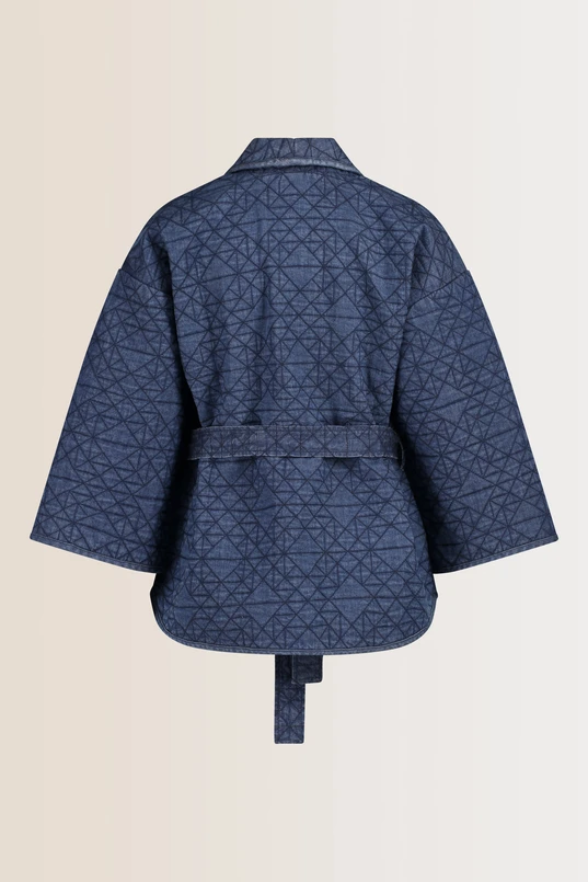 Denim gewatteerde kimono