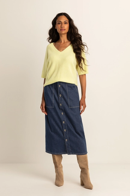 Denim midi-rok