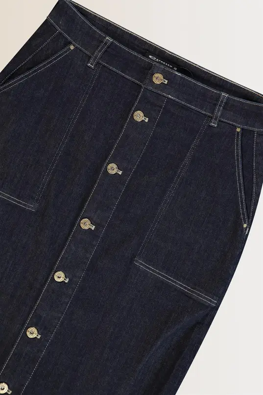 Denim midi-rok