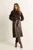 Faux-leather overslag rok