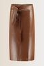 Faux-leather overslag rok