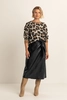 Faux-leather rok