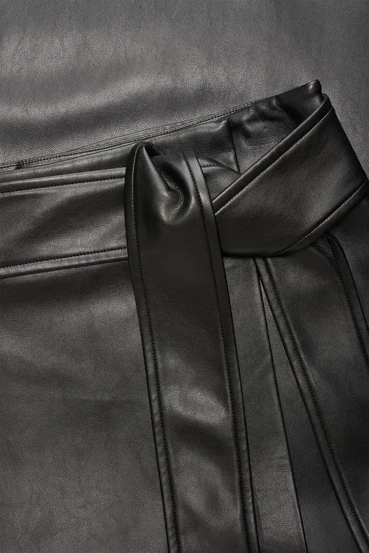 Faux-leather rok
