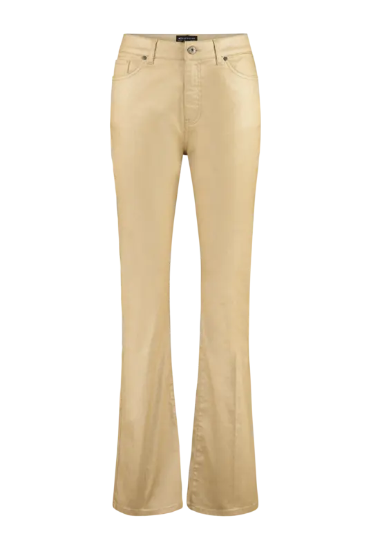 Flared broek met coating