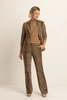 Flared travelbroek met luipaardprint