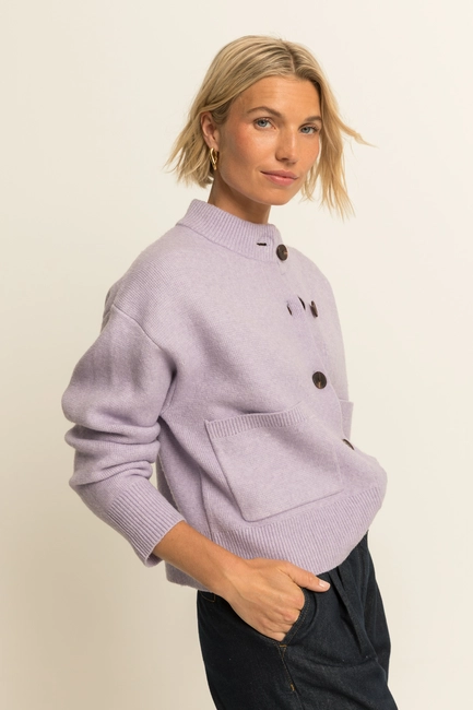 Gebreid vest met knoopsluiting