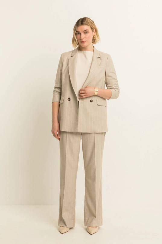 Gestreepte double breasted blazer