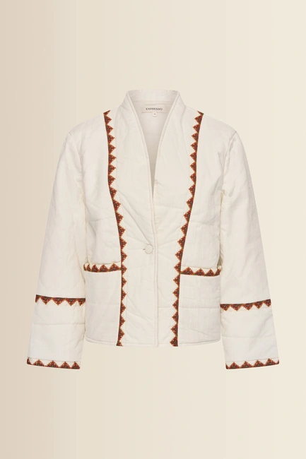 Gewatteerd jasje met borduurdetails
