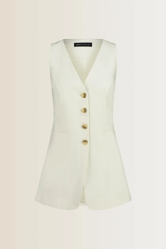 Gilet stretch linnenmix