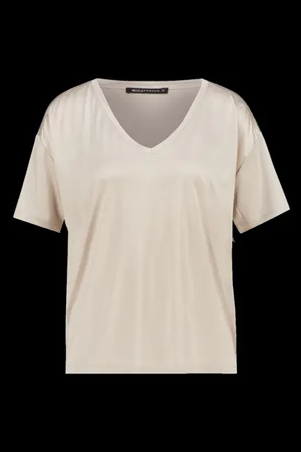 Glanzend V-hals T-shirt