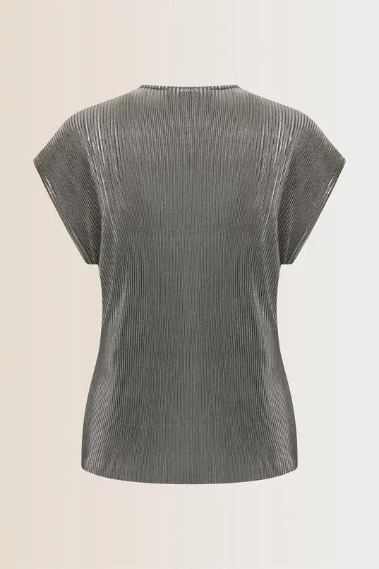 Glanzende blouse met plooidetail
