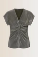 Glanzende top met plooidetail