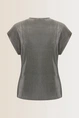 Glanzende top met plooidetail