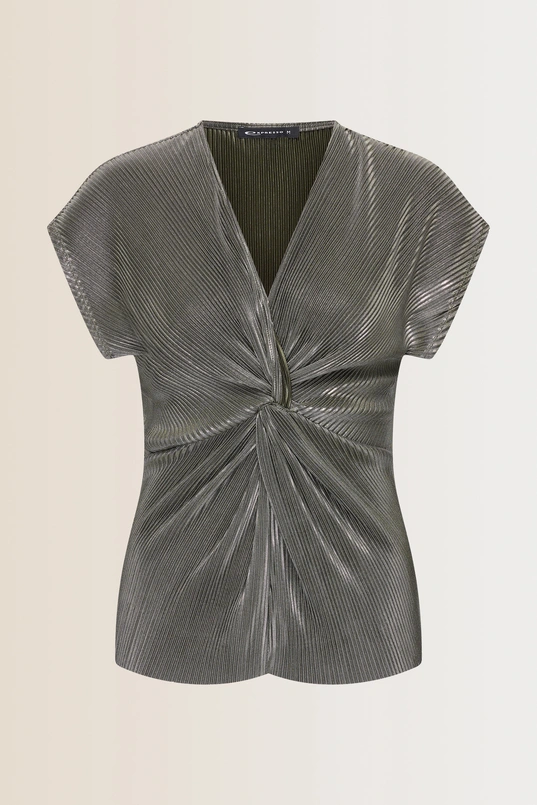Glanzende top met plooidetail