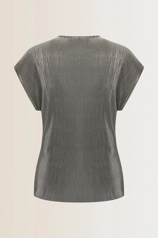 Glanzende top met plooidetail