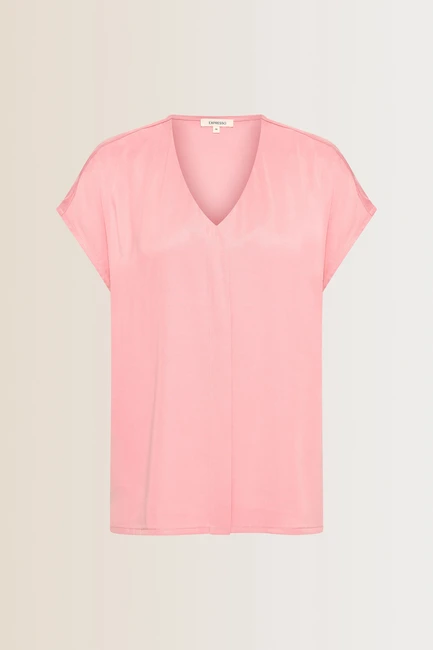 Glanzende top met V-hals