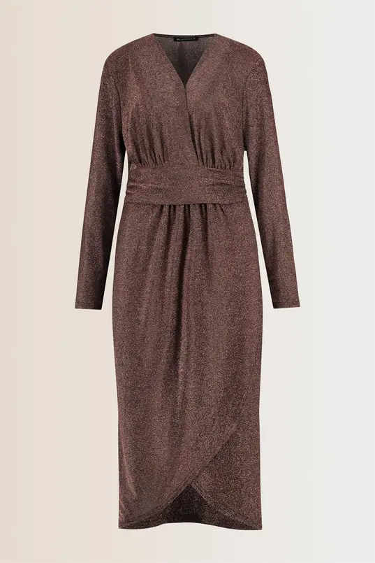 Glitterjurk met V-hals