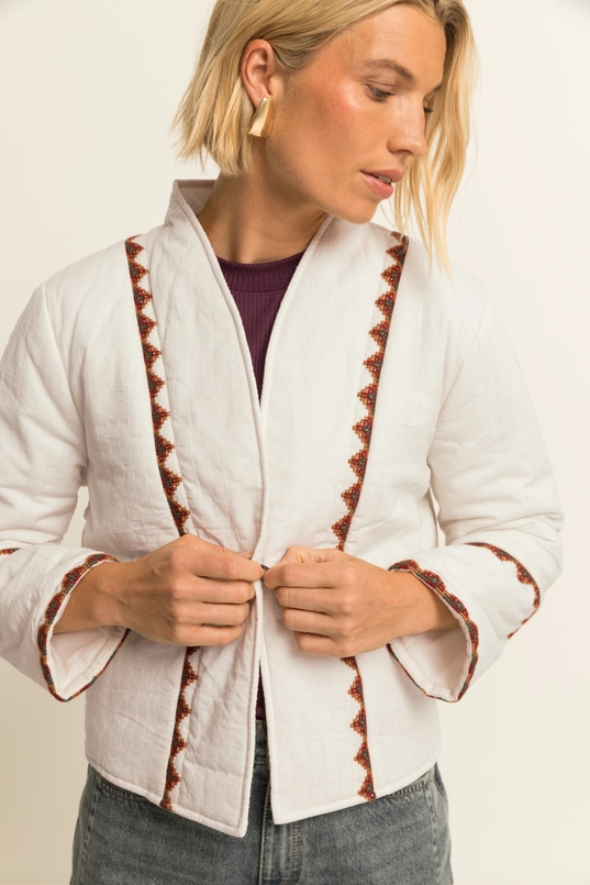 Jacket woven stepped