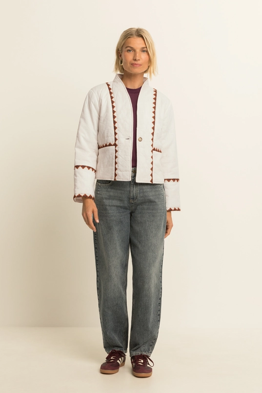 Jacket woven stepped