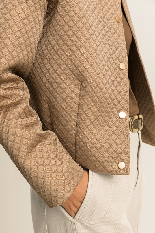 Jacquard jasje met glansdetail