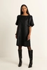 Jacquard jurk met pofmouwen